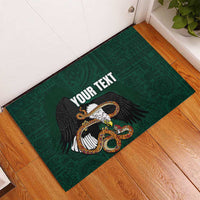 Personalized Mexican Culture Rubber Doormat Aztec Spirit Mexico with Eagle Emblem and Maya Ancient - Wonder Print Shop