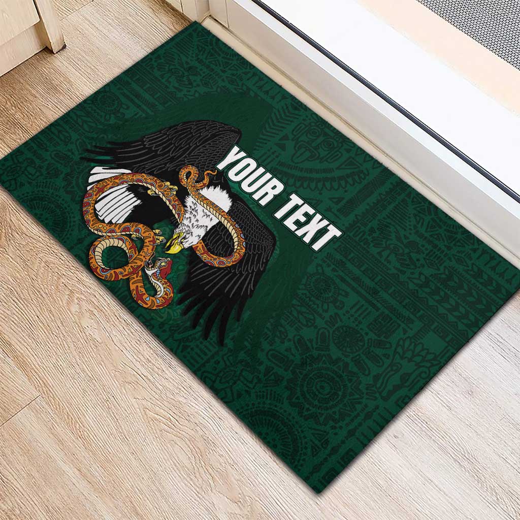 Personalized Mexican Culture Rubber Doormat Aztec Spirit Mexico with Eagle Emblem and Maya Ancient - Wonder Print Shop