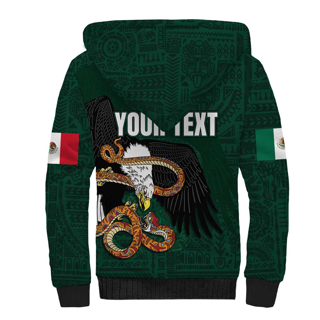 Personalized Mexican Culture Sherpa Hoodie Aztec Spirit Mexico with Eagle Emblem and Maya Ancient - Wonder Print Shop
