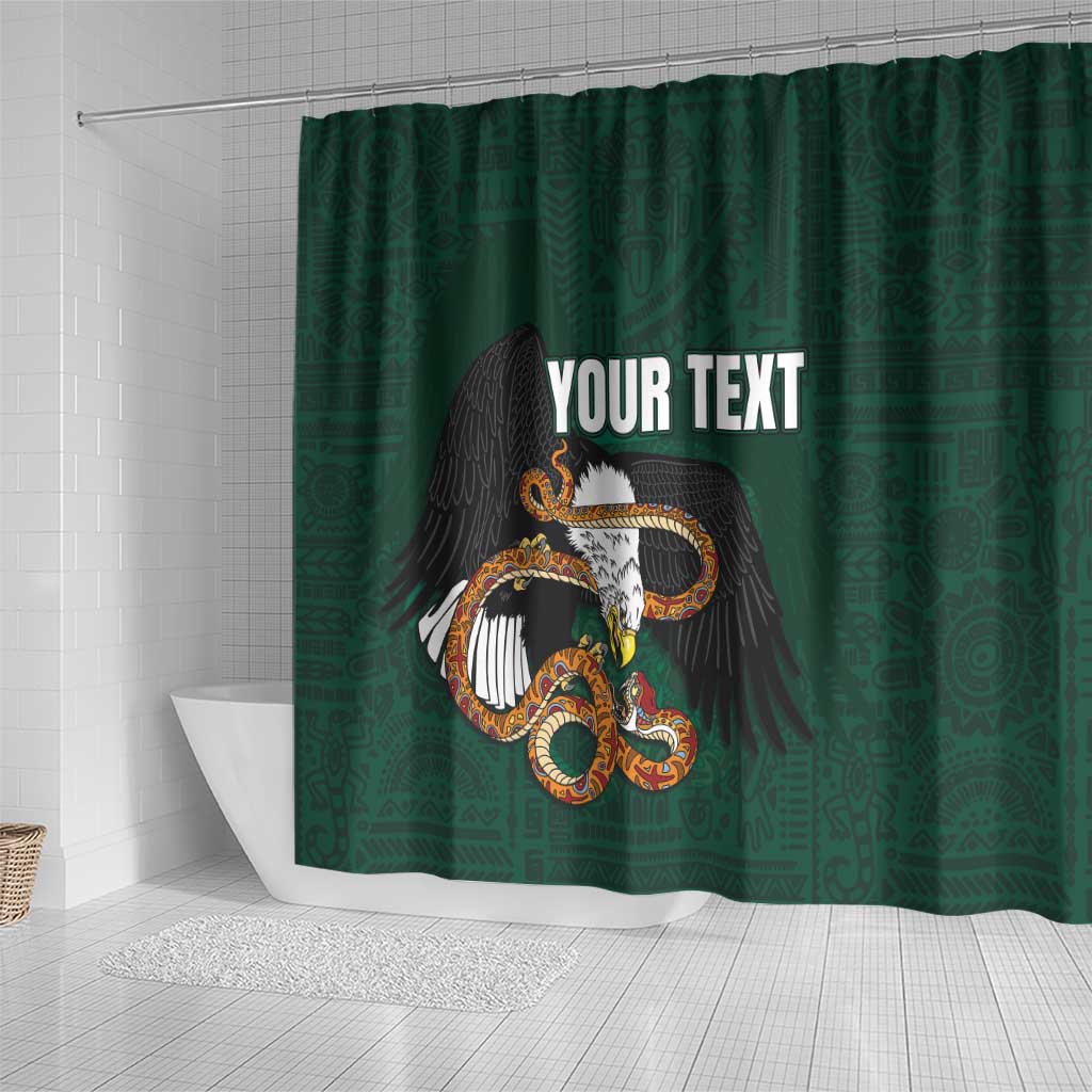 Personalized Mexican Culture Shower Curtain Aztec Spirit Mexico with Eagle Emblem and Maya Ancient