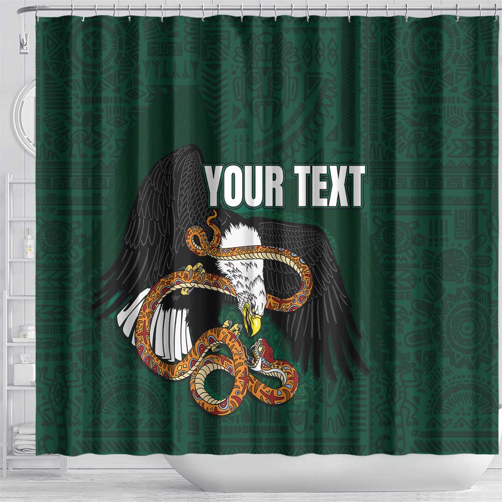 Personalized Mexican Culture Shower Curtain Aztec Spirit Mexico with Eagle Emblem and Maya Ancient