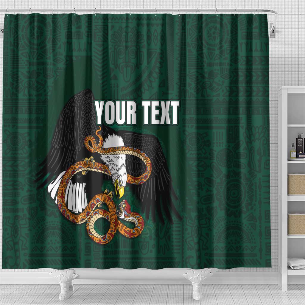 Personalized Mexican Culture Shower Curtain Aztec Spirit Mexico with Eagle Emblem and Maya Ancient