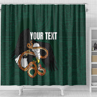 Personalized Mexican Culture Shower Curtain Aztec Spirit Mexico with Eagle Emblem and Maya Ancient