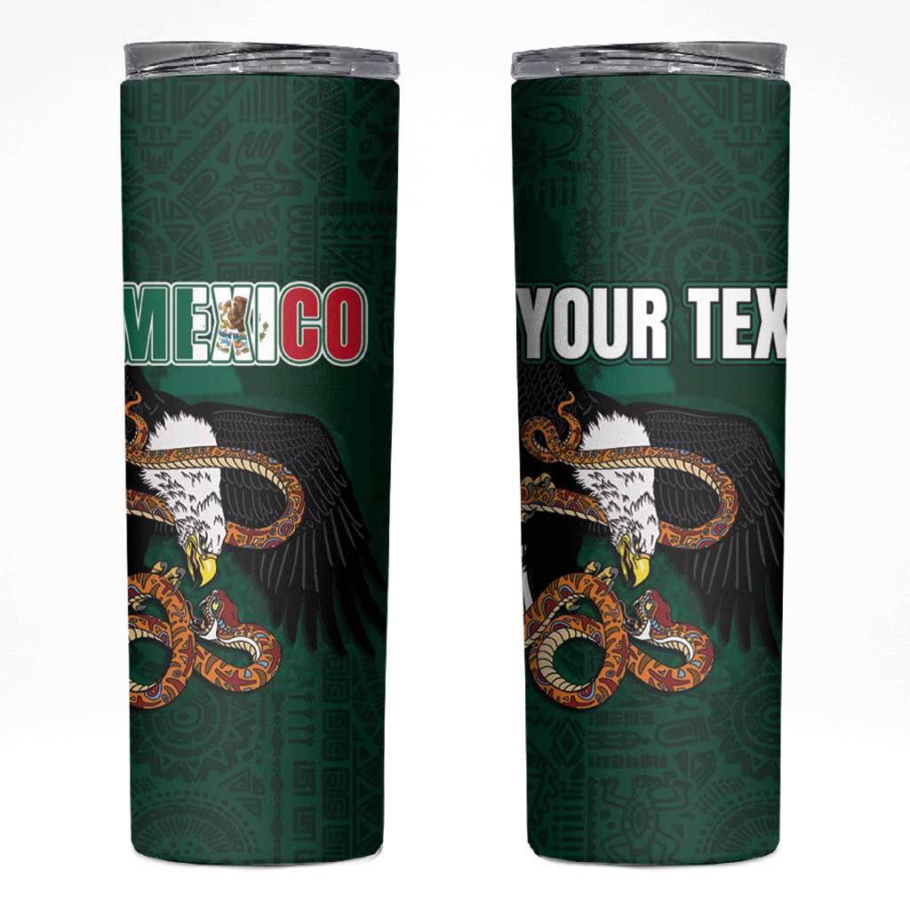 Personalized Mexican Culture Skinny Tumbler Aztec Spirit Mexico with Eagle Emblem and Maya Ancient - Wonder Print Shop