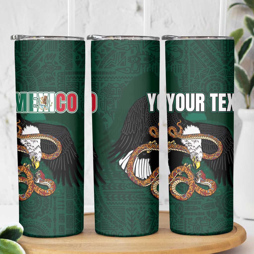 Personalized Mexican Culture Skinny Tumbler Aztec Spirit Mexico with Eagle Emblem and Maya Ancient - Wonder Print Shop