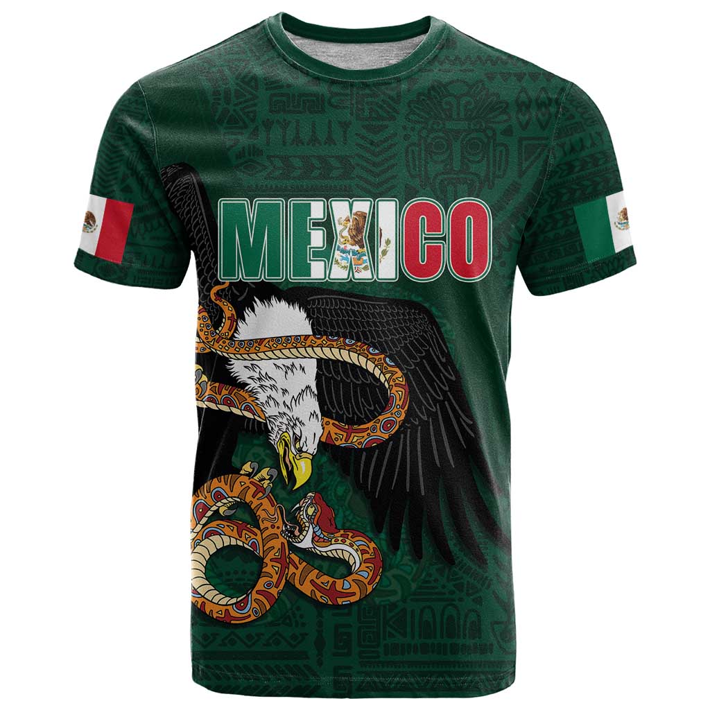 Personalized Mexican Culture T Shirt Aztec Spirit Mexico with Eagle Emblem and Maya Ancient - Wonder Print Shop
