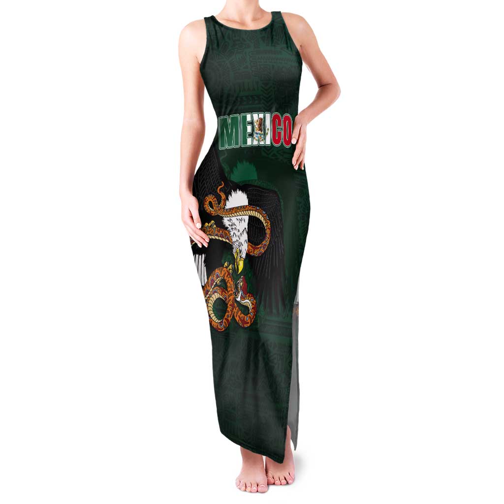 Personalized Mexican Culture Tank Maxi Dress Aztec Spirit Mexico with Eagle Emblem and Maya Ancient - Wonder Print Shop