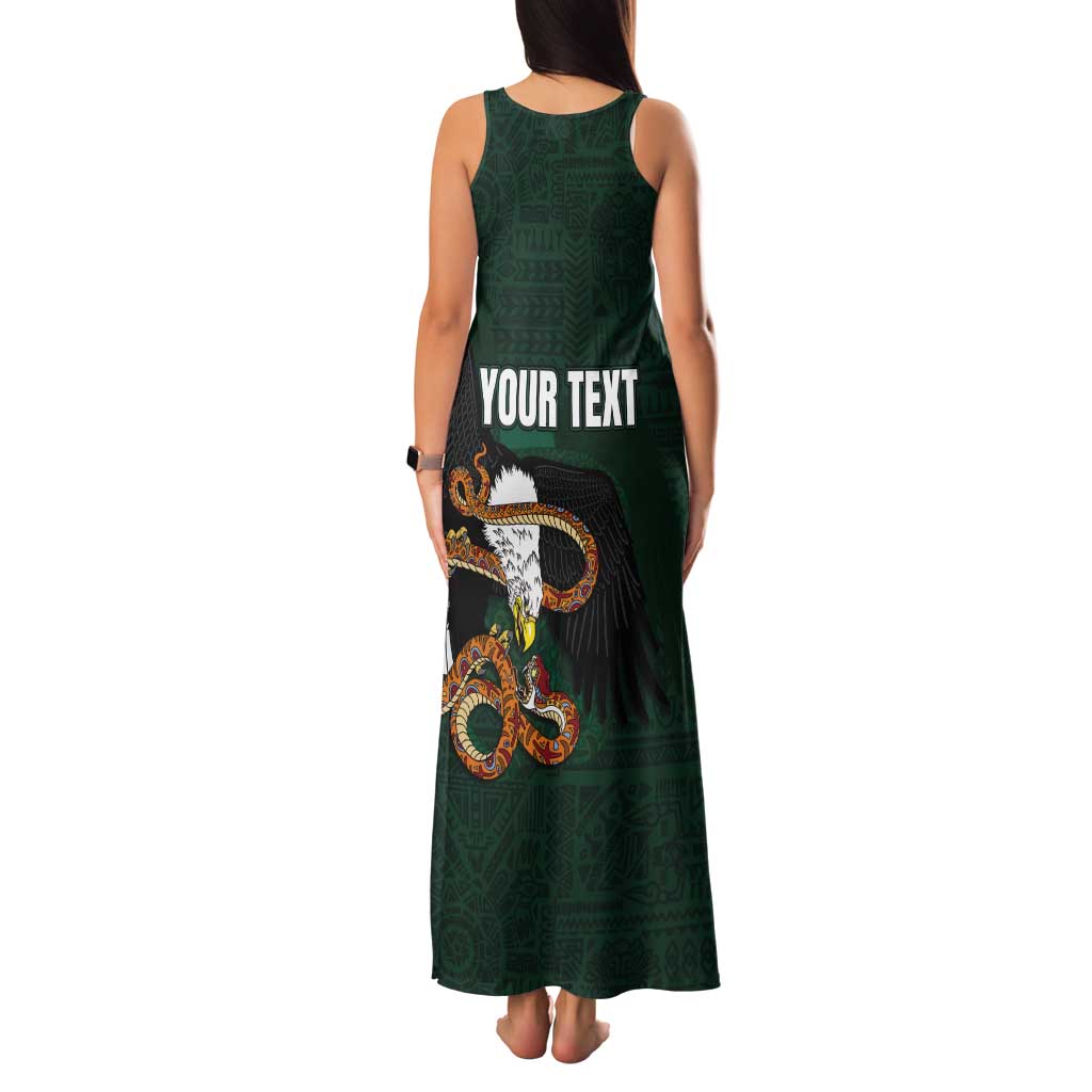 Personalized Mexican Culture Tank Maxi Dress Aztec Spirit Mexico with Eagle Emblem and Maya Ancient - Wonder Print Shop