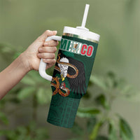 Personalized Mexican Culture Tumbler With Handle Aztec Spirit Mexico with Eagle Emblem and Maya Ancient - Wonder Print Shop
