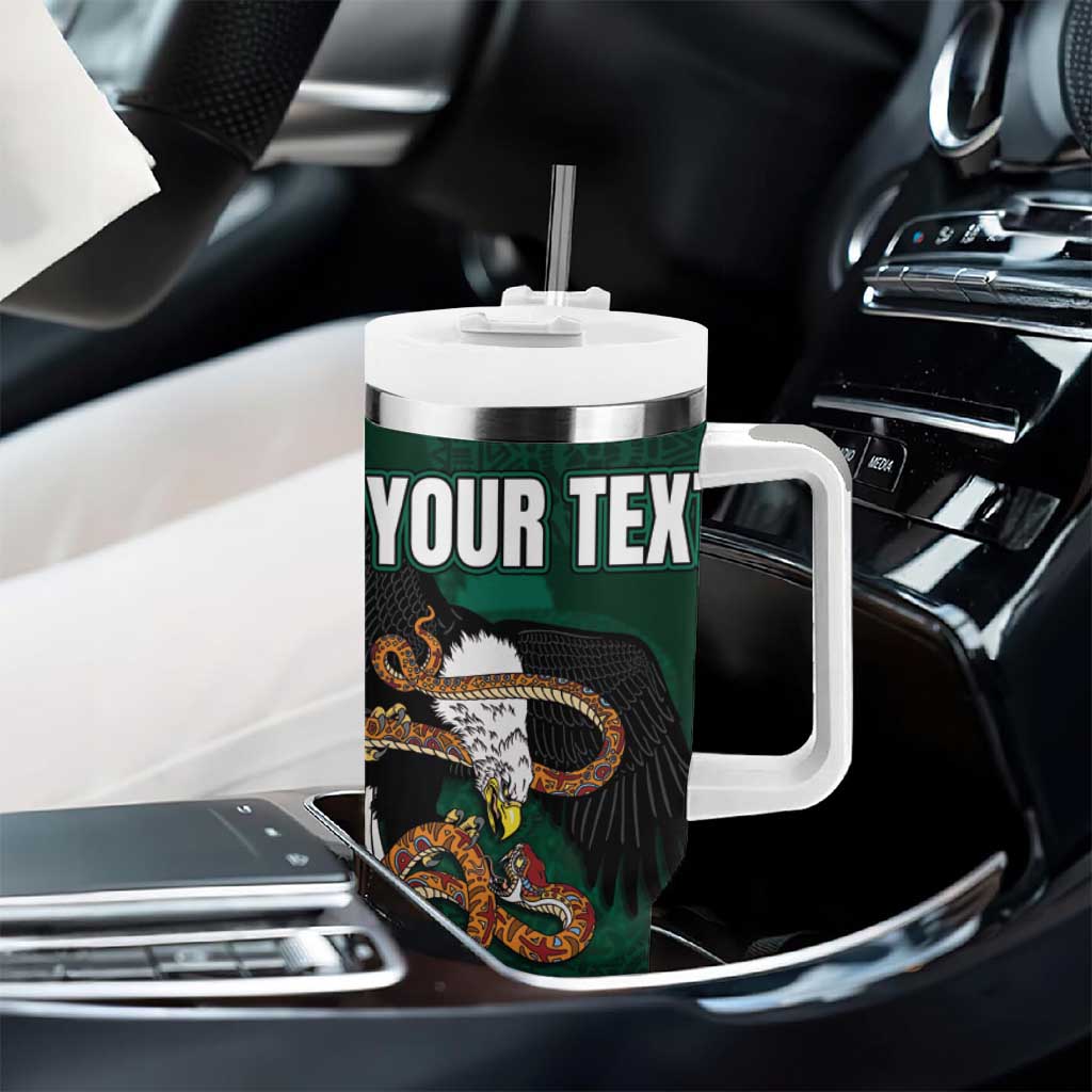 Personalized Mexican Culture Tumbler With Handle Aztec Spirit Mexico with Eagle Emblem and Maya Ancient - Wonder Print Shop