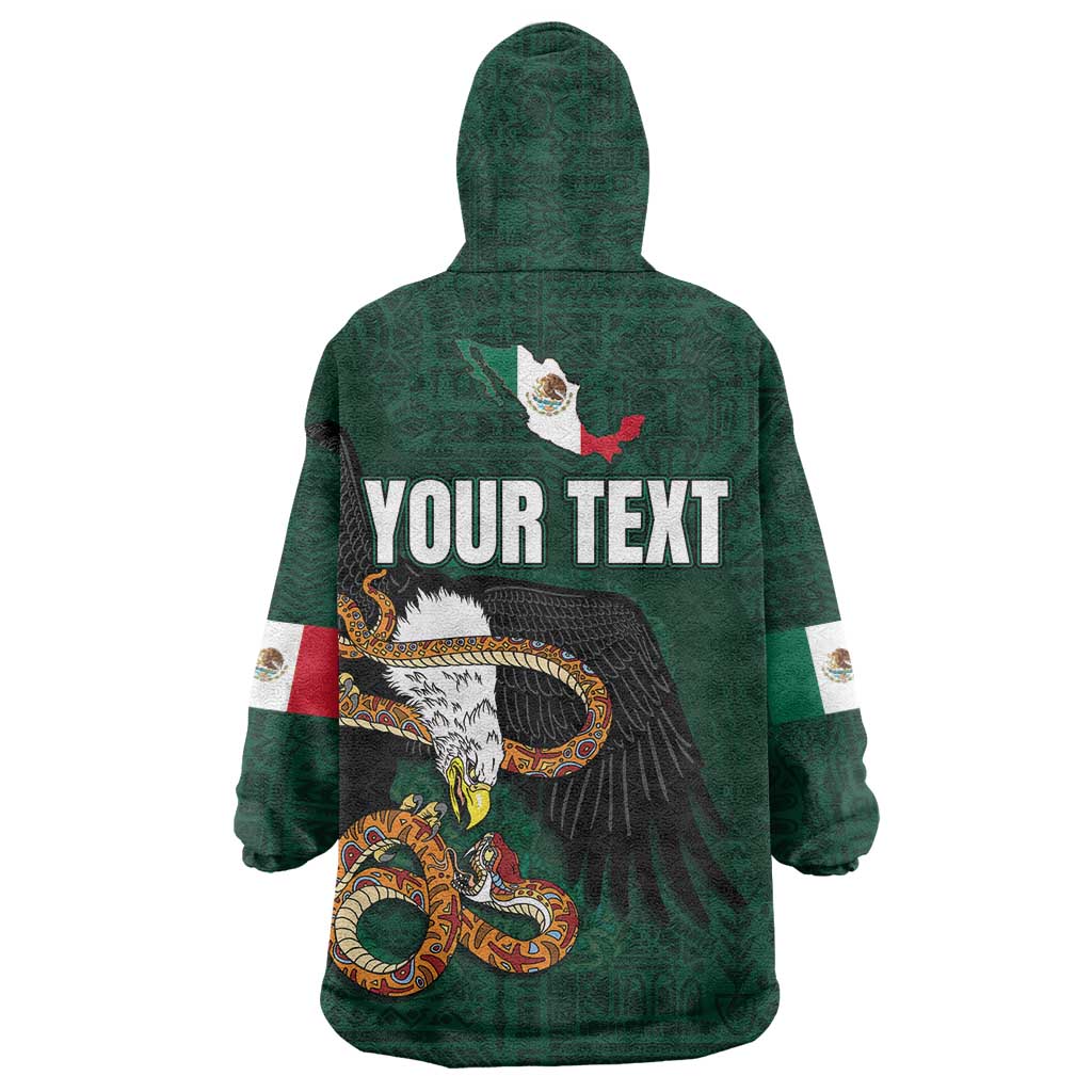 Personalized Mexican Culture Wearable Blanket Hoodie Aztec Spirit Mexico with Eagle Emblem and Maya Ancient - Wonder Print Shop