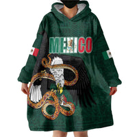 Personalized Mexican Culture Wearable Blanket Hoodie Aztec Spirit Mexico with Eagle Emblem and Maya Ancient - Wonder Print Shop