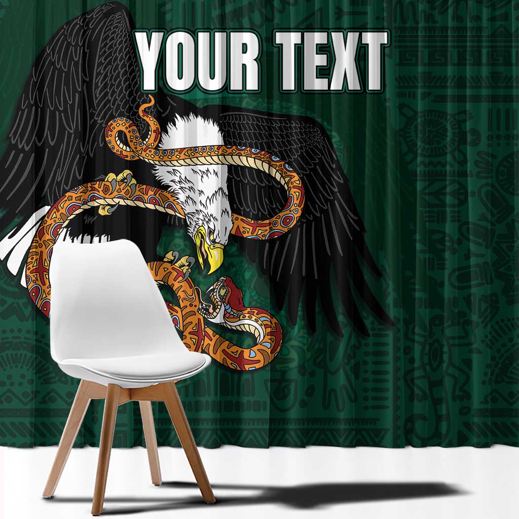 Personalized Mexican Culture Window Curtain Aztec Spirit Mexico with Eagle Emblem and Maya Ancient - Wonder Print Shop