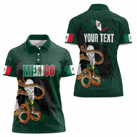 Personalized Mexican Culture Women Polo Shirt Aztec Spirit Mexico with Eagle Emblem and Maya Ancient - Wonder Print Shop