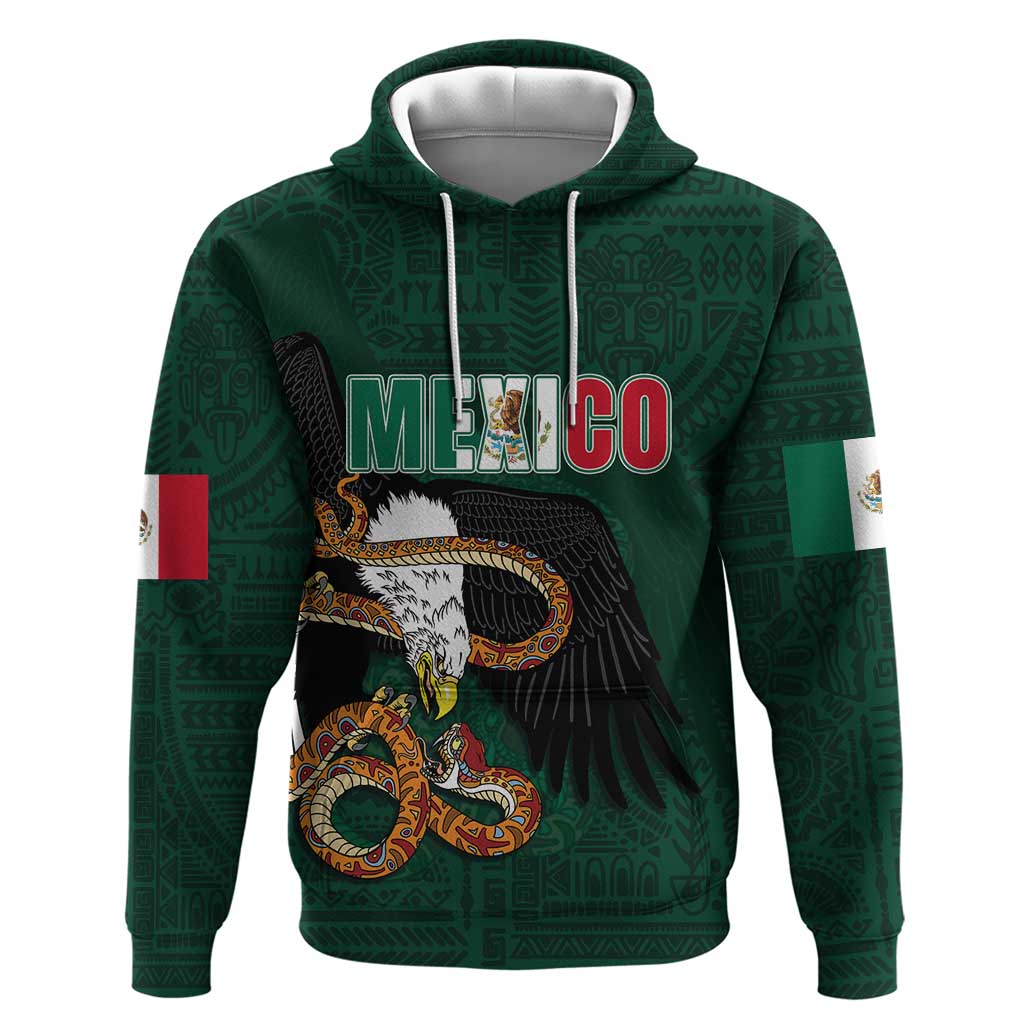 Personalized Mexican Culture Zip Hoodie Aztec Spirit Mexico with Eagle Emblem and Maya Ancient - Wonder Print Shop