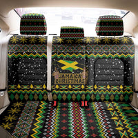 Jamaican Christmas Back Car Seat Cover - Rastafarian Lion with Xmas Elements Reggae Style - Wonder Print Shop