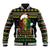 Jamaican Christmas Baseball Jacket - Rastafarian Lion with Xmas Elements Reggae Style - Wonder Print Shop