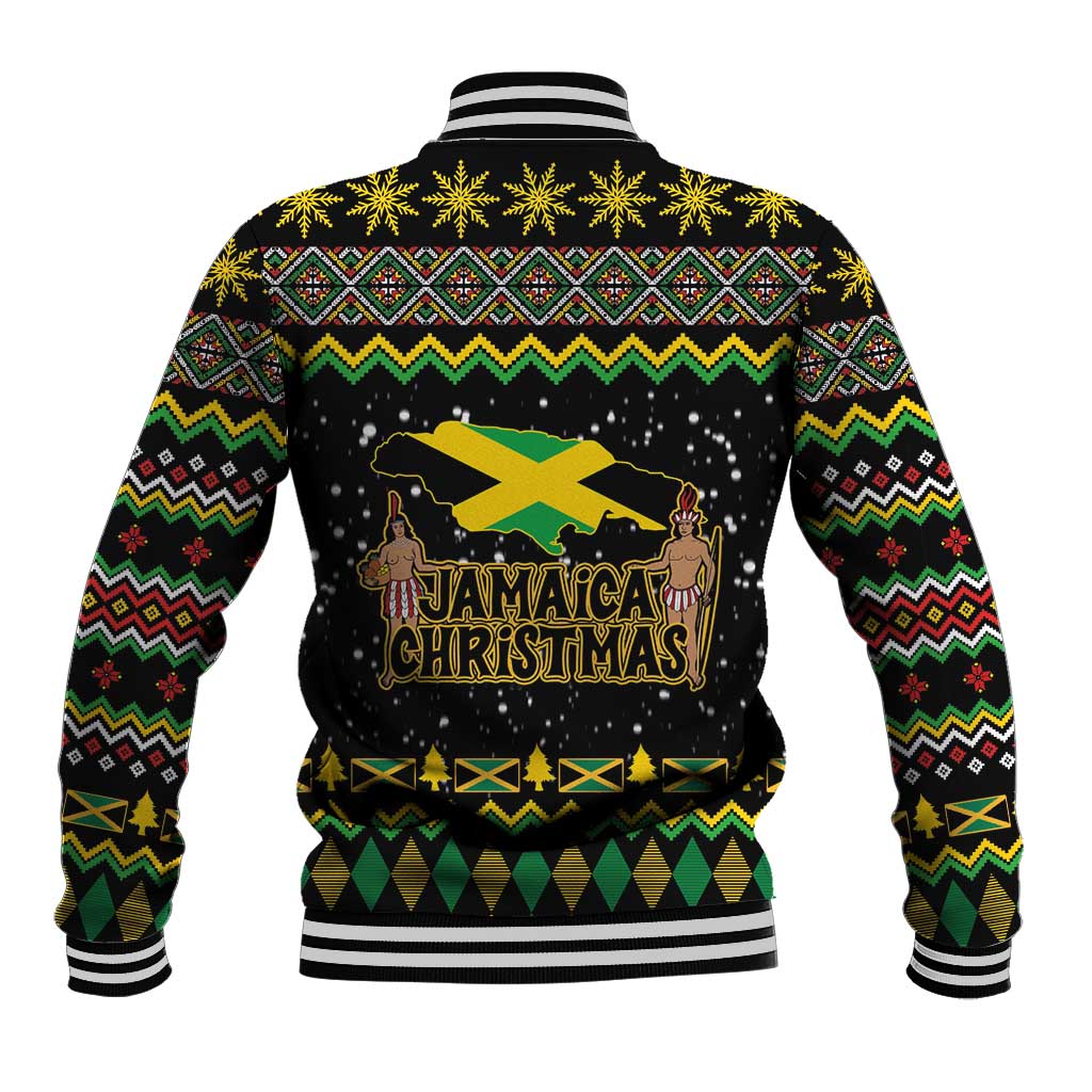 Jamaican Christmas Baseball Jacket - Rastafarian Lion with Xmas Elements Reggae Style - Wonder Print Shop