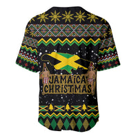 Jamaican Christmas Baseball Jersey - Rastafarian Lion with Xmas Elements Reggae Style - Wonder Print Shop