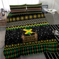 Jamaican Christmas Bedding Set - Rastafarian Lion with Xmas Elements Reggae Style - Wonder Print Shop