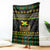 Jamaican Christmas Blanket - Rastafarian Lion with Xmas Elements Reggae Style