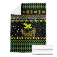 Jamaican Christmas Blanket - Rastafarian Lion with Xmas Elements Reggae Style