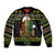 Jamaican Christmas Bomber Jacket - Rastafarian Lion with Xmas Elements Reggae Style - Wonder Print Shop