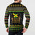 Jamaican Christmas Button Sweatshirt - Rastafarian Lion with Xmas Elements Reggae Style - Wonder Print Shop