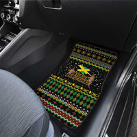 Jamaican Christmas Car Mats - Rastafarian Lion with Xmas Elements Reggae Style - Wonder Print Shop