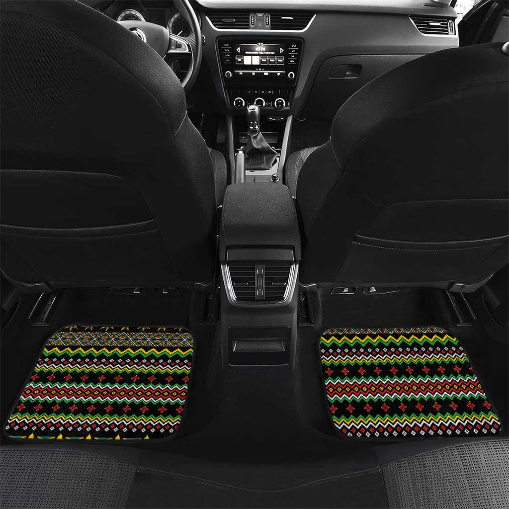 Jamaican Christmas Car Mats - Rastafarian Lion with Xmas Elements Reggae Style - Wonder Print Shop