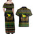 Jamaican Christmas Couples Matching Off Shoulder Maxi Dress and Hawaiian Shirt - Rastafarian Lion with Xmas Elements Reggae Style - Wonder Print Shop
