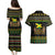 Jamaican Christmas Couples Matching Puletasi and Hawaiian Shirt - Rastafarian Lion with Xmas Elements Reggae Style - Wonder Print Shop