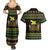 Jamaican Christmas Couples Matching Summer Maxi Dress and Hawaiian Shirt - Rastafarian Lion with Xmas Elements Reggae Style - Wonder Print Shop