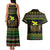 Jamaican Christmas Couples Matching Tank Maxi Dress and Hawaiian Shirt - Rastafarian Lion with Xmas Elements Reggae Style - Wonder Print Shop