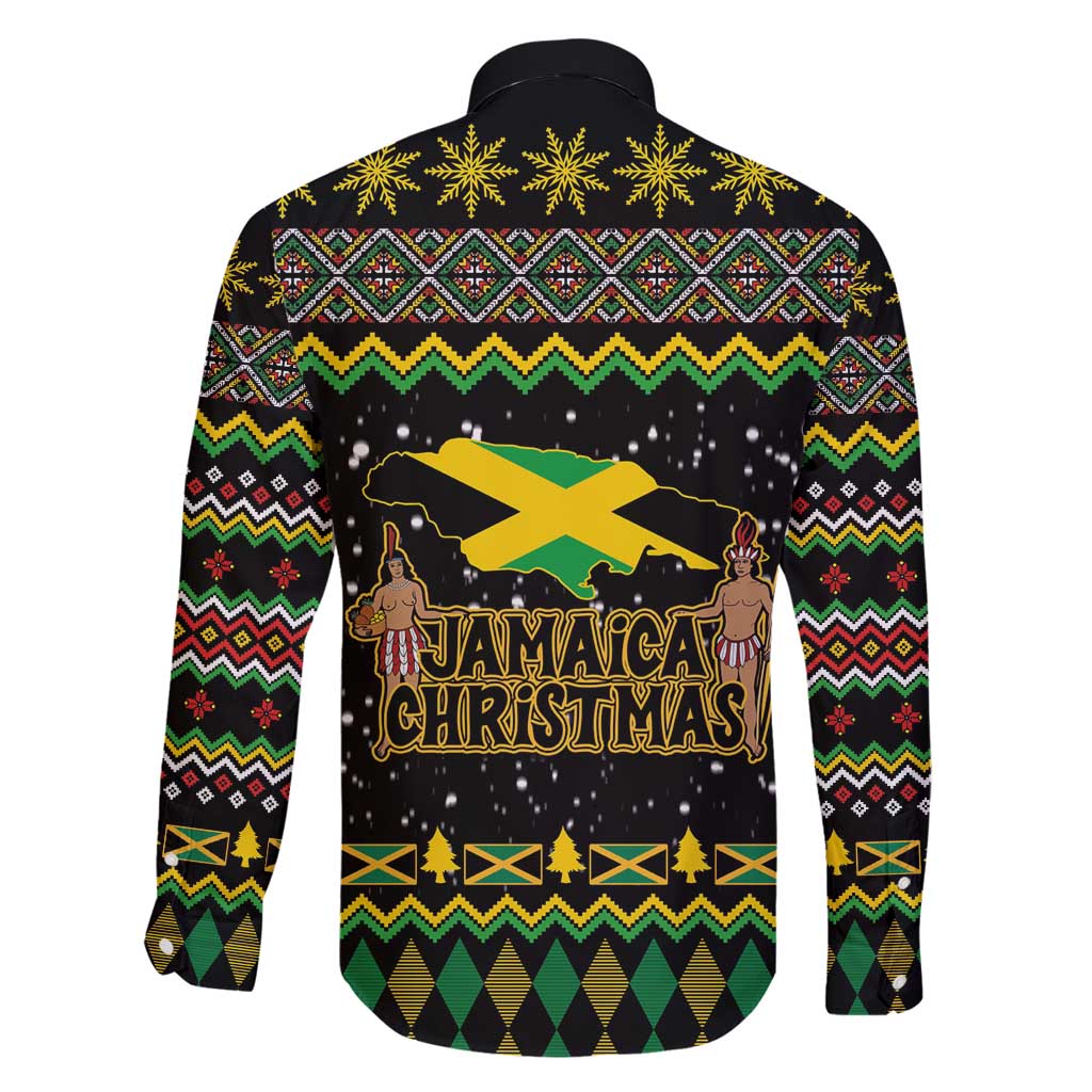 Jamaican Christmas Family Matching Long Sleeve Bodycon Dress and Hawaiian Shirt - Rastafarian Lion with Xmas Elements Reggae Style - Wonder Print Shop