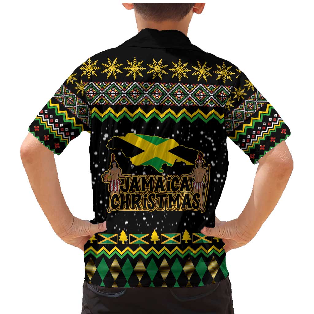Jamaican Christmas Family Matching Mermaid Dress and Hawaiian Shirt - Rastafarian Lion with Xmas Elements Reggae Style - Wonder Print Shop