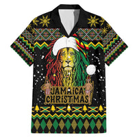 Jamaican Christmas Family Matching Mermaid Dress and Hawaiian Shirt - Rastafarian Lion with Xmas Elements Reggae Style - Wonder Print Shop