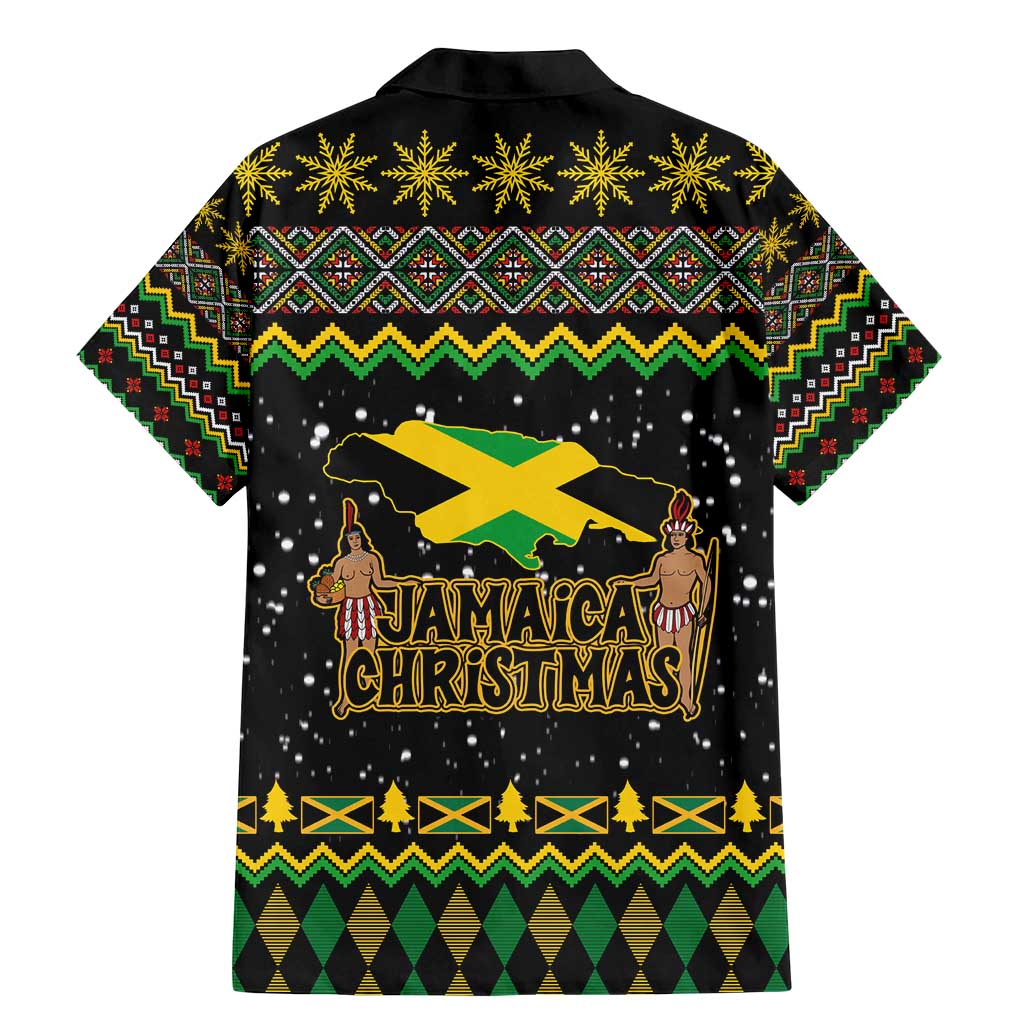 Jamaican Christmas Family Matching Mermaid Dress and Hawaiian Shirt - Rastafarian Lion with Xmas Elements Reggae Style - Wonder Print Shop