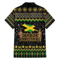 Jamaican Christmas Family Matching Off The Shoulder Long Sleeve Dress and Hawaiian Shirt - Rastafarian Lion with Xmas Elements Reggae Style - Wonder Print Shop