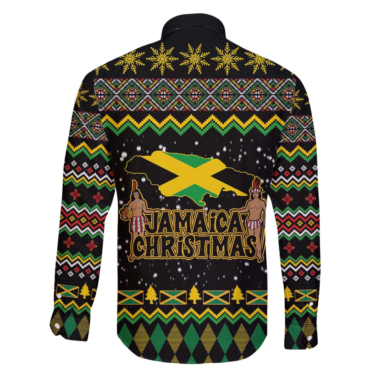 Jamaican Christmas Family Matching Off The Shoulder Long Sleeve Dress and Hawaiian Shirt - Rastafarian Lion with Xmas Elements Reggae Style - Wonder Print Shop
