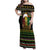 Jamaican Christmas Family Matching Off Shoulder Maxi Dress and Hawaiian Shirt - Rastafarian Lion with Xmas Elements Reggae Style - Wonder Print Shop