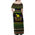 Jamaican Christmas Family Matching Off Shoulder Maxi Dress and Hawaiian Shirt - Rastafarian Lion with Xmas Elements Reggae Style - Wonder Print Shop