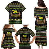 Jamaican Christmas Family Matching Puletasi and Hawaiian Shirt - Rastafarian Lion with Xmas Elements Reggae Style - Wonder Print Shop
