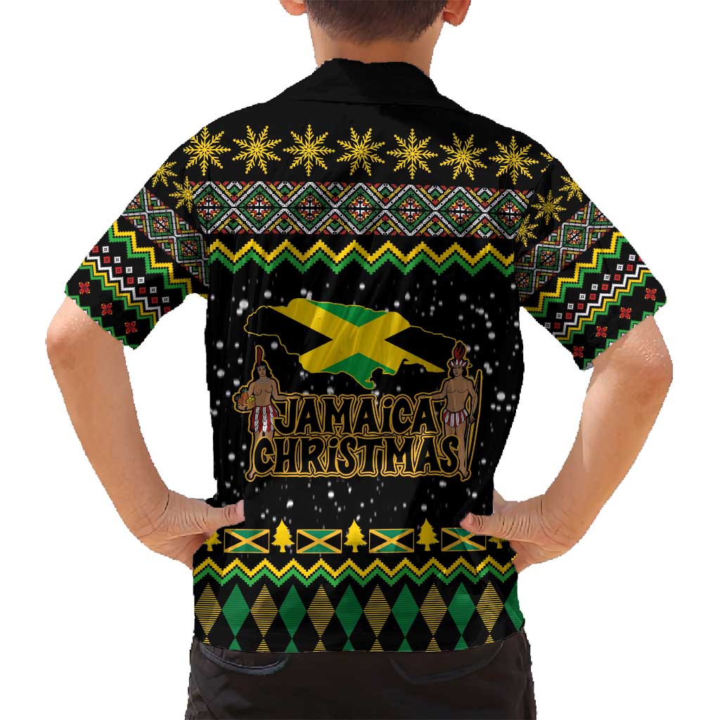Jamaican Christmas Family Matching Summer Maxi Dress and Hawaiian Shirt - Rastafarian Lion with Xmas Elements Reggae Style - Wonder Print Shop