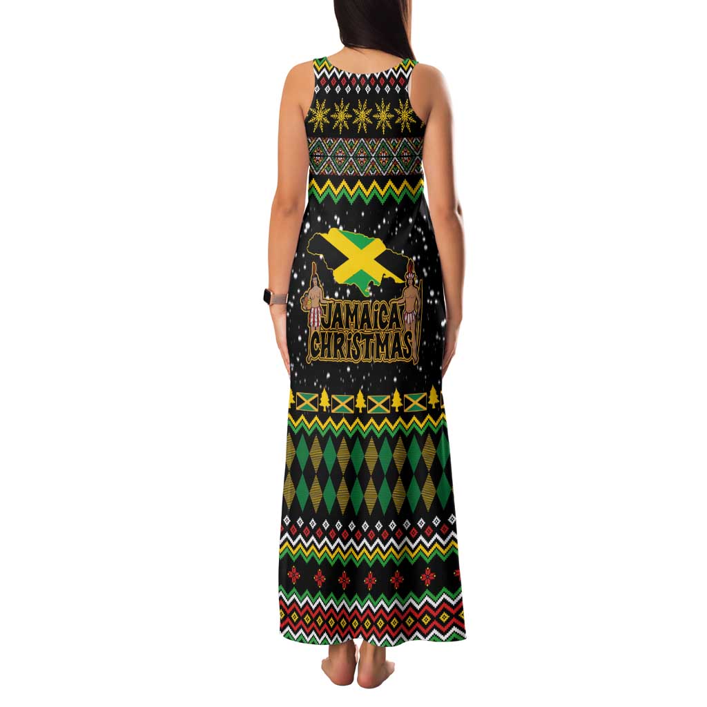 Jamaican Christmas Family Matching Tank Maxi Dress and Hawaiian Shirt - Rastafarian Lion with Xmas Elements Reggae Style - Wonder Print Shop