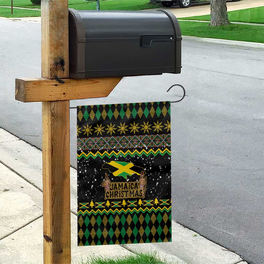 Jamaican Christmas Garden Flag - Rastafarian Lion with Xmas Elements Reggae Style - Wonder Print Shop