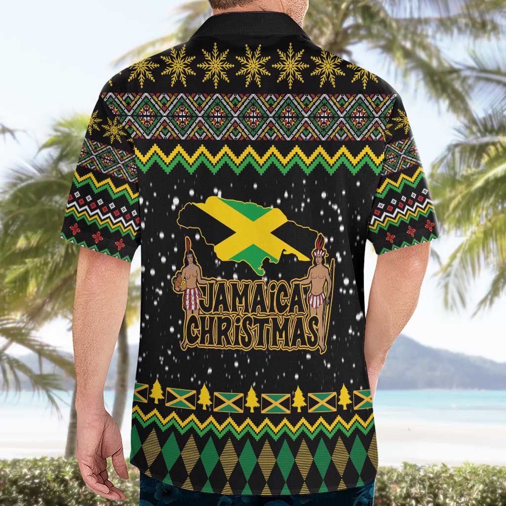 Jamaican Christmas Hawaiian Shirt - Rastafarian Lion with Xmas Elements Reggae Style - Wonder Print Shop