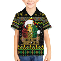 Jamaican Christmas Hawaiian Shirt - Rastafarian Lion with Xmas Elements Reggae Style - Wonder Print Shop