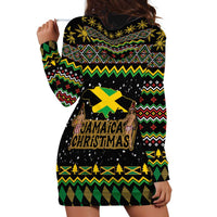 Jamaican Christmas Hoodie Dress - Rastafarian Lion with Xmas Elements Reggae Style - Wonder Print Shop