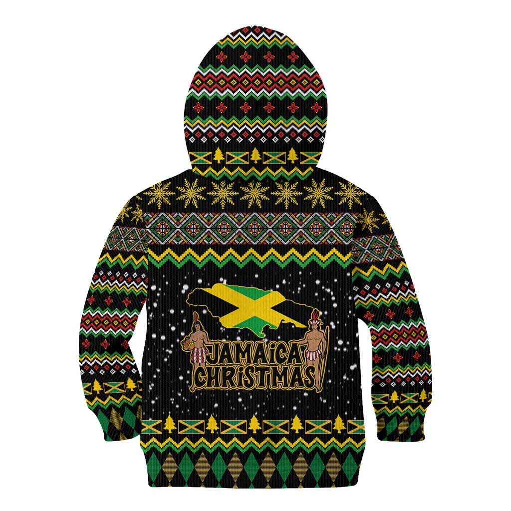 Jamaican Christmas Kid Hoodie - Rastafarian Lion with Xmas Elements Reggae Style - Wonder Print Shop
